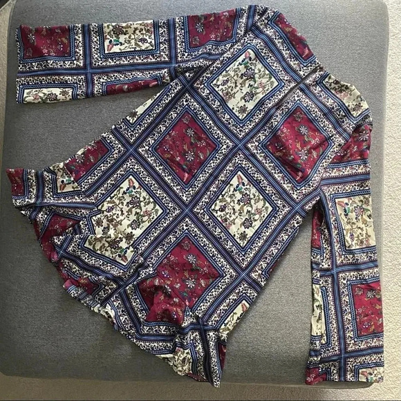 Lulu’s Crack A Smile Floral Patchwork Shift Dress Small - Picture 5 of 10